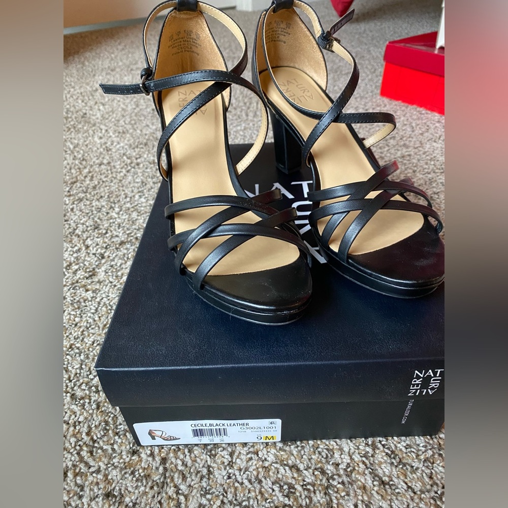 Naturalizer Strappy Black Heels, size 9